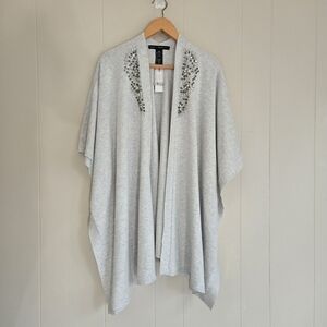 White House Black Markwt Nwt Beaded Wrap Gray One Size